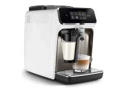 Máquina de café expresso automática Philips Série 2300 EP2339/40 LatteGo branco cromo, ecrã tátil, moinho cerâmico, filtro AquaClean