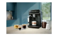 Máquina de café expresso automática Philips Série 2300 EP2339/40 LatteGo branco cromo, ecrã tátil, moinho cerâmico, filtro AquaClean