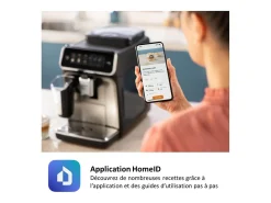 Máquina de café expresso automática Philips Série 2300 EP2339/40 LatteGo branco cromo, ecrã tátil, moinho cerâmico, filtro AquaClean