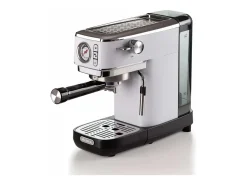 Máquina de café expresso manual Ariete 1381 branca com manómetro, 15 bar, reservatório de 1,1 L, compatível com café moído e cápsulas