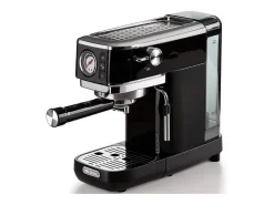 Máquina de espresso Ariete 1381 preta 15 bares, 1300W, compatível com café moído e cápsulas, com manómetro e Maxi-Cappuccino