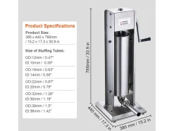 Máquina de Fazer Salsichas, SucceBuy Enchedor de Salsichas Manual de 7 Litros, Aço Inoxidável