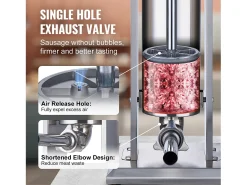 Máquina de Fazer Salsichas, SucceBuy Enchedor de Salsichas Manual de 7 Litros, Aço Inoxidável