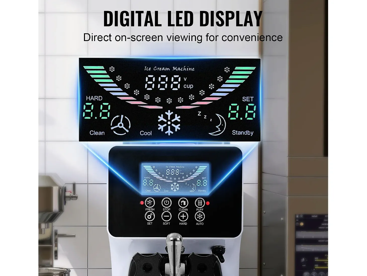Máquina de Gelado Expresso de Bancada SucceBuy 10 L/H