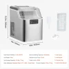 Máquina De Gelo De Bancada SucceBuy, 20.41 kg De Gelo Em 24 Horas, Autolimpante, Com Pá E Cesto