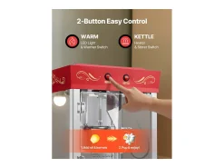 Máquina de Pipoca SucceBuy com Carrinho, Estourador de Milho 800 W, Grande Tigela de Aço Inoxidável 0,2 kg, 48 Chávenas por Lote, com Comando de 2 Botões