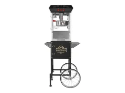 Máquina de Pipocas SucceBuy, Máquina de Pipocas 850 W com Carrinho, Panela de 227 g para 48 Xícaras por Lote, Inclui 4 Colheres, Preto