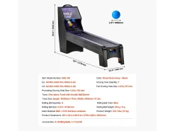 Máquina de Skeeball SucceBuy 274cm Lançar e Marcar Mesa de Jogo Arcade Marcador Eletrônico Sala de Jogos 4 Bolas