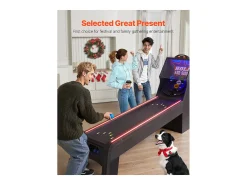 Máquina de Skeeball SucceBuy 274cm Lançar e Marcar Mesa de Jogo Arcade Marcador Eletrônico Sala de Jogos 4 Bolas