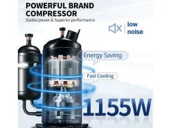 Máquina de Sorvete Mole SucceBuy, 22-30 L/H, 2200 W, Máquina de Sorvete Italiano Comercial Tronco 2x6 L