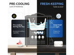 Máquina de Sorvete Mole SucceBuy, 22-30 L/H, 2200 W, Máquina de Sorvete Italiano Comercial Tronco 2x6 L