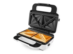 Máquina de Waffles e Sanduíches Tefal Snack XL SW701110 - Placas Removíveis Extra Grandes e Profundas, 850W, Branco