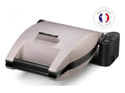 Máquina de Waffles LAGRANGE 019133 Cinza Pérola 1200W - Placas de Alumínio Fundido Antiaderentes, Ajuste Macio/Crocante, Espeto para Waffles Incluso