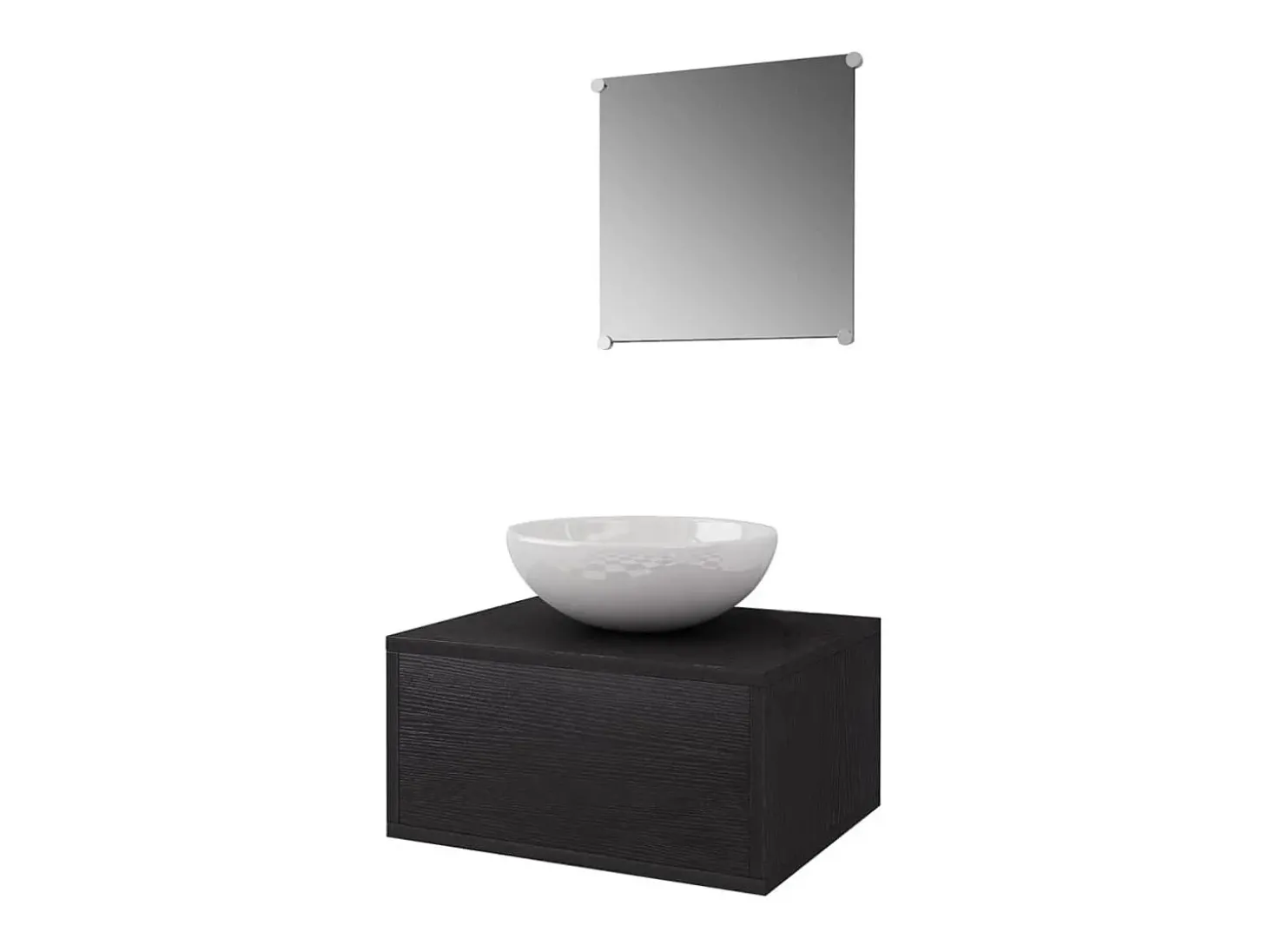 Móveis casa de banho 3 pçs e conjunto de bacia preto