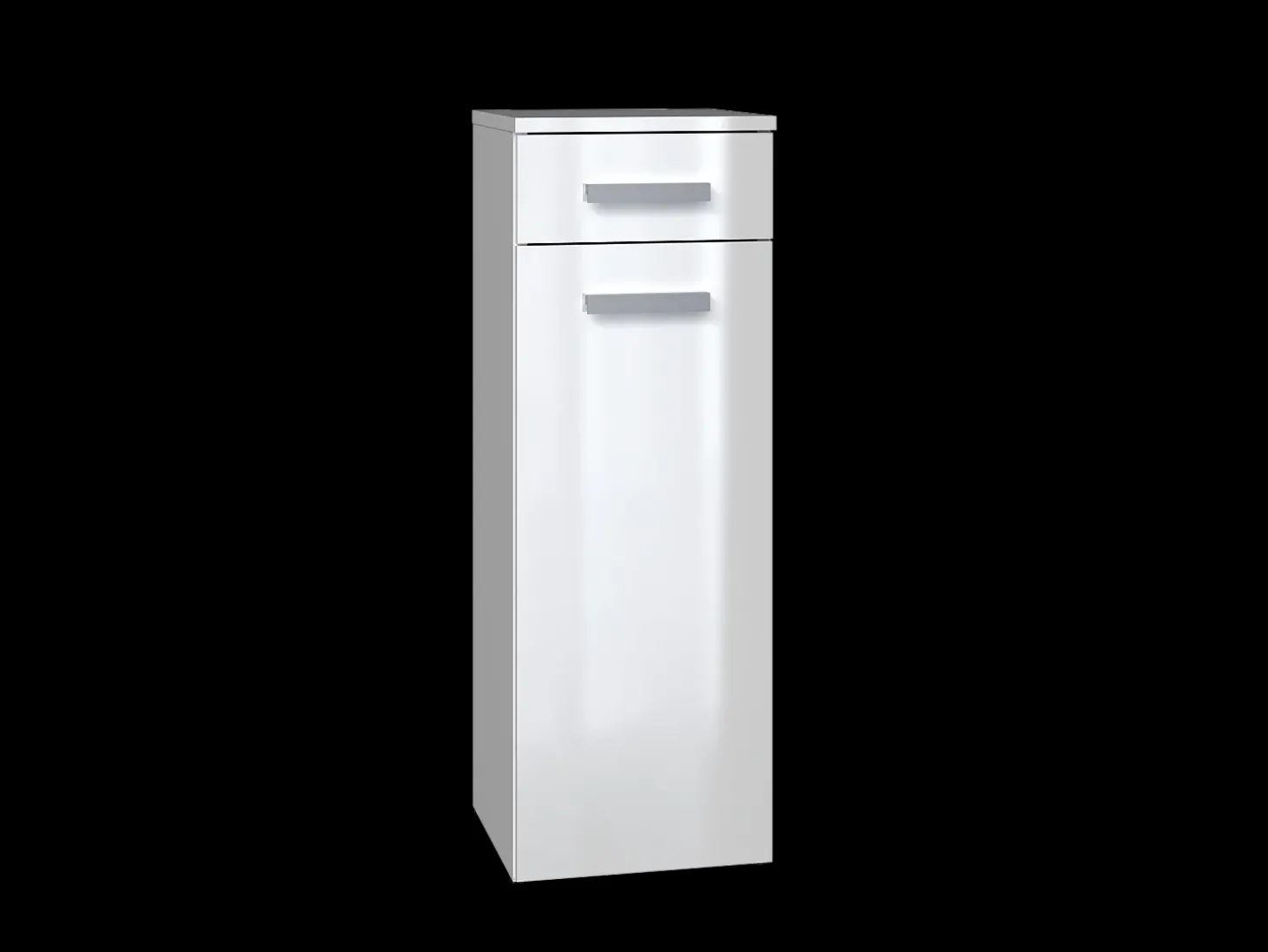 Móveis de banheiro, Branco Mate / Branco Brilhante, 85 x 30 x 30 cm