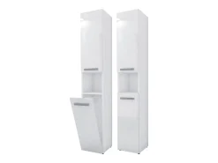 Móveis de banheiro, Branco Mate / Branco Brilhante, 30 x 174 x 30 cm