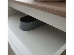 Móveis de banheiro estilo nórdico Siena em branco e carvalho, 1 gaveta, 2 portas (sem pia)