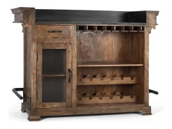Móveis de bar marrons em granito e metal, modelo Manguier de 150 cm.