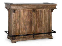 Móveis de bar marrons em granito e metal, modelo Manguier de 150 cm.