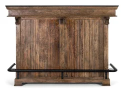 Móveis de bar marrons em granito e metal, modelo Manguier de 150 cm.
