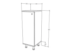 Móveis de casa de banho haaus Zaria, 1 porta, Gris Brillant/Branco, MDF, C 30 x L 35 x A 85 cm