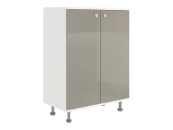 Móveis de casa de banho haaus Zaria, 2 portas, cinzento brilhante/branco, MDF, C 60 x L 35 x A 85 cm