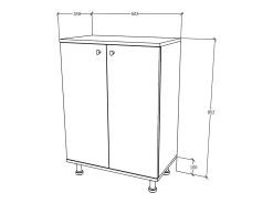 Móveis de casa de banho haaus Zaria, 2 portas, cinzento brilhante/branco, MDF, C 60 x L 35 x A 85 cm