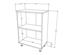 Móveis de casa de banho haaus Zaria, 2 portas, cinzento brilhante/branco, MDF, C 60 x L 35 x A 85 cm