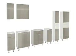 Móveis de casa de banho haaus Zaria, 2 portas, cinzento brilhante/branco, MDF, C 60 x L 35 x A 85 cm