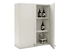 Móveis de casa de banho haaus Zaria, suspenso na parede, 2 portas, Branco/branco brilhante, MDF, C 60 x L 22 x A 72 cm