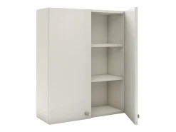 Móveis de casa de banho haaus Zaria, suspenso na parede, 2 portas, Branco/branco brilhante, MDF, C 60 x L 22 x A 72 cm