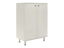 Móveis de casa de banho haaus Zaria, 2 Portas, Branco Brilhante/Branco, MDF, C 60 x L 35 x A 85 cm
