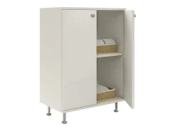 Móveis de casa de banho haaus Zaria, 2 Portas, Branco Brilhante/Branco, MDF, C 60 x L 35 x A 85 cm
