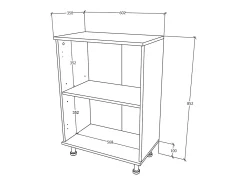 Móveis de casa de banho haaus Zaria, 2 Portas, Branco Brilhante/Branco, MDF, C 60 x L 35 x A 85 cm