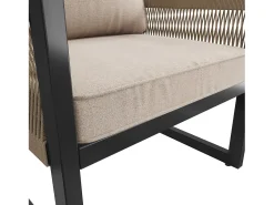 Móveis de jardim de metal, sofá modular e mesa de café, com 2 poltronas, 7-8 assentos, bege