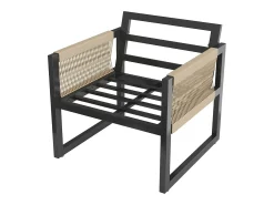 Móveis de jardim de metal, sofá modular e mesa de café, com 2 poltronas, 7-8 assentos, bege