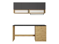 Móveis de lavandaria para máquina de lavar C182 cm antracite e natural - NATAJI