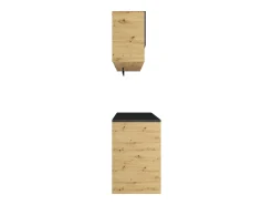 Móveis de lavandaria para máquina de lavar C182 cm antracite e natural - NATAJI
