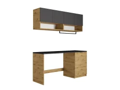 Móveis de lavandaria para máquina de lavar C182 cm antracite e natural - NATAJI