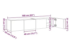 Móveis de parede p/ TV com luzes LED 2 pcs 80x35x31 cm branco