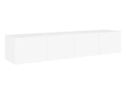 Móveis de parede p/ TV com luzes LED 2 pcs 80x35x31 cm branco
