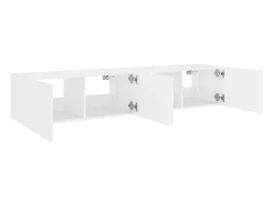 Móveis de parede p/ TV com luzes LED 2 pcs 80x35x31 cm branco