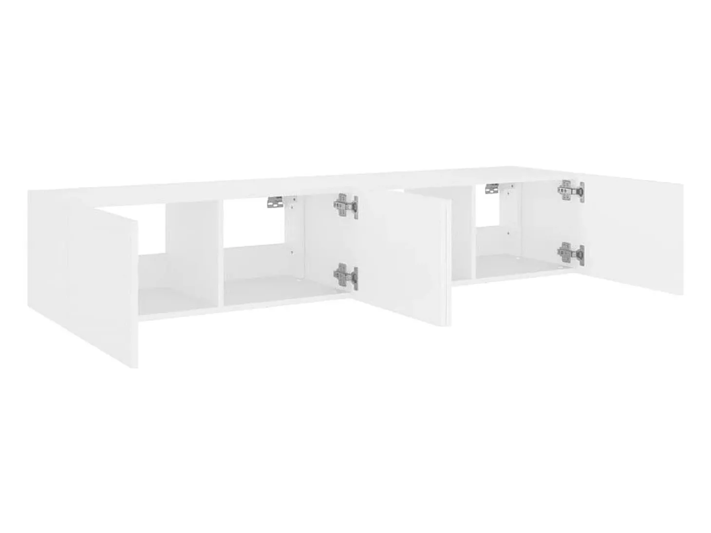 Móveis de parede p/ TV com luzes LED 2 pcs 80x35x31 cm branco