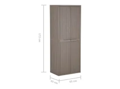 Móvel arrumação jardim 65x45x172 cm PP aspeto madeira castanho