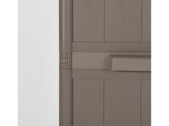 Móvel arrumação jardim 65x45x172 cm PP aspeto madeira castanho