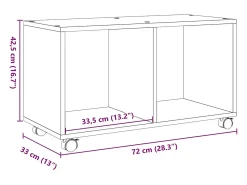 Móvel c/ rodas 72x33x42,5 cm derivados madeira cinzento cimento