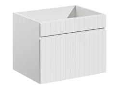 Móvel casa de banho suspenso estriado branco com lavatório de encastrar 60 cm SATARA