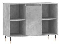 Móvel casa de banho 80x33x60 cm derivados madeira cinza cimento