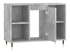 Móvel casa de banho 80x33x60 cm derivados madeira cinza cimento