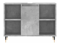 Móvel casa de banho 80x33x60 cm derivados madeira cinza cimento